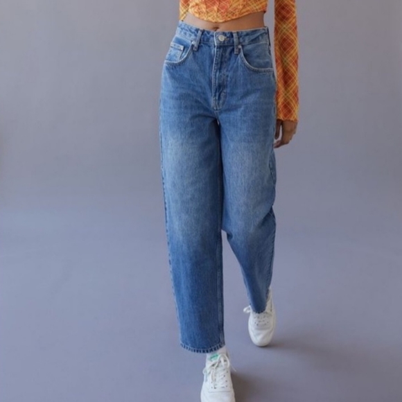 Blue High Waisted Baggy Jeans Urban Outfitters Urban Outfitters